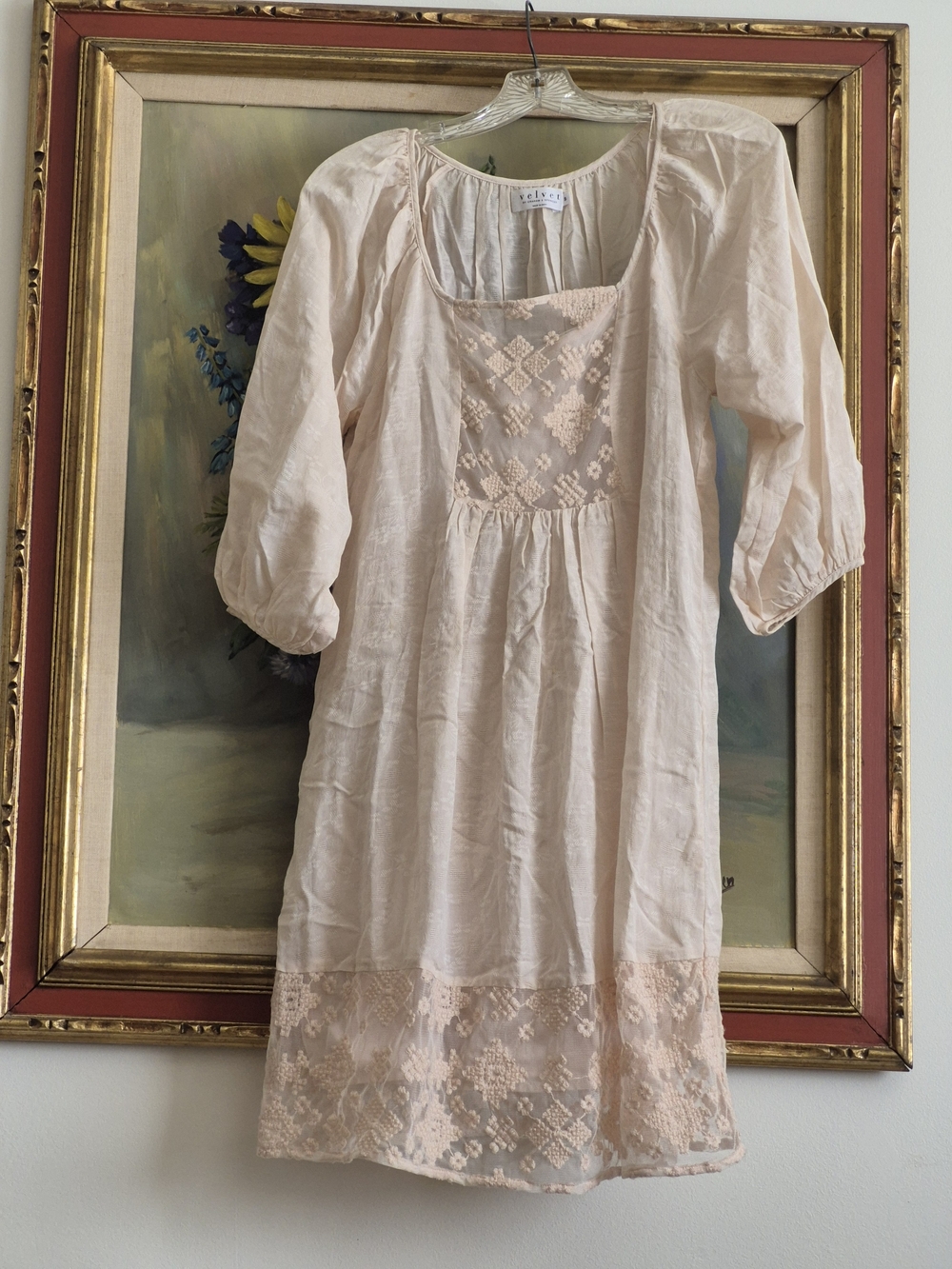 Velvet by Graham & Spencer Blush Pink Lace-Overlay Tunic